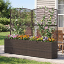 Set of 2 58 Inch Raised Garden Bed with Trellis and Wicker Planter Box