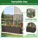 Set of 2 58 Inch Raised Garden Bed with Trellis and Wicker Planter Box