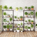 Set of 2 5-Tier Metal Storage Shelving Unit with V-Shaped Wire Rack and 1250 LBS Capacity-Black