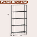 Set of 2 5-Tier Metal Storage Shelving Unit with V-Shaped Wire Rack and 1250 LBS Capacity-Black