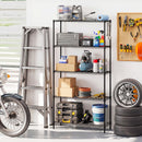 Set of 2 5-Tier Metal Storage Shelving Unit with V-Shaped Wire Rack and 1250 LBS Capacity-Black