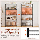 Set of 2 5-Tier Metal Storage Shelving Unit with V-Shaped Wire Rack and 1250 LBS Capacity-Black