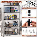 Set of 2 5-Tier Metal Storage Shelving Unit with V-Shaped Wire Rack and 1250 LBS Capacity-Black
