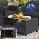 8-Piece Patio Conversation Set with Glass Coffee Table