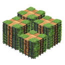Acacia Wood Interlocking Deck Tiles with Artificial Grass