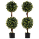 Set of 2 Artificial Double Topiary Ball Trees