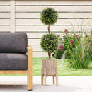 Set of 2 Artificial Double Topiary Ball Trees