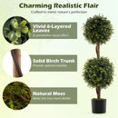 Set of 2 Artificial Double Topiary Ball Trees