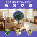 Set of 2 Artificial Lavender Topiary Ball Trees with Ground Spikes