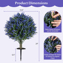 Set of 2 Artificial Lavender Topiary Ball Trees with Ground Spikes