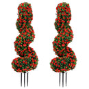 Artificial Spiral Topiary Trees 36" with Ground Spikes Set of 2