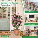 Artificial Rose Tree with Blooming Flowers - Set of 2