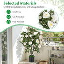 Artificial Rose Tree with Blooming Flowers - Set of 2