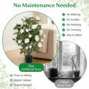 Artificial Rose Tree with Blooming Flowers - Set of 2
