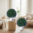 Artificial Lavender Topiary Ball Trees 22 Inch Set of 2