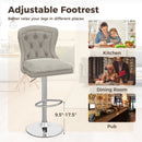 Set of 2 Bar Chairs with Footrest Electroplated Metal Base and Anti-Slip Ring