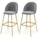 29 Inches Set of 2 Bar Stoolswith Padded Seats-Gray