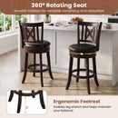 Swivel Bar Stools Set of 2 with Backrest - 30 Inch