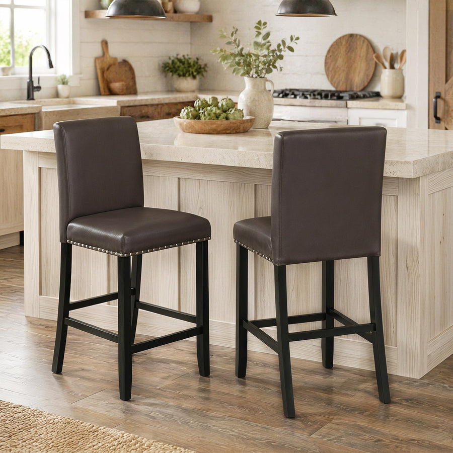 Bar Stools with Back Set of 2 - 25.5