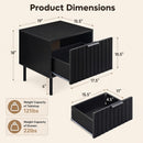 Modern Nightstand Set of 2 with Vertical Striped Drawer