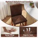 Set of 2 Counter Barstools with Rubberwood Legs and Upholstered Seat-Walnut