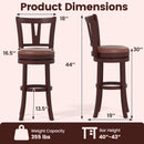 Set of 2 Counter Height Swivel Barstools with High Backs and Footrests