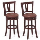 Set of 2 Counter Height Swivel Barstools with High Backs and Footrests