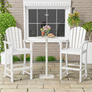 Set of 2 Counter Height Outdoor HDPE Bar Stool with Armrests and Footrest