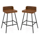 Counter Height Bar Stool Set with Low Back and Footrest
