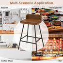 Counter Height Bar Stool Set with Low Back and Footrest
