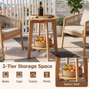 Eucalyptus Wood Side Table Set of 2 with Storage Shelf