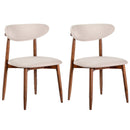 Upholstered Dining Chairs with Curved Back, Set of 2