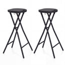 Folding Bar Stool Set of 2 - 27.5" Height with Carry Handle