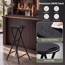 Folding Bar Stool Set of 2 - 27.5" Height with Carry Handle