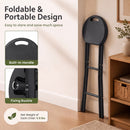 Folding Bar Stool Set of 2 - 27.5" Height with Carry Handle