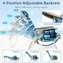 Folding Beach Chair with 4-Position Adjustable Backrest