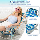 Folding Beach Chair with 4-Position Adjustable Backrest