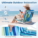 Folding Beach Chairs Set of 2 with Padded Seat