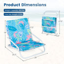 Folding Beach Chairs Set of 2 with Padded Seat