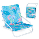 Folding Beach Chairs Set of 2 with Padded Seat
