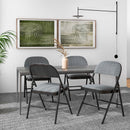 4 Pieces Fabric Upholstered Padded Seat Folding Chairs Seet