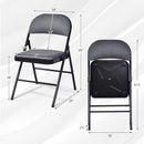 4 Pieces Fabric Upholstered Padded Seat Folding Chairs Seet