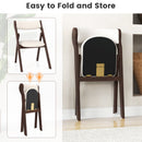 Set of 2 Folding Chairs with Comfy Padded Backrest and Seat-Brown