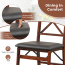 Set of 2 Folding Dining Chairs with 400 LBS Capacity-Brown