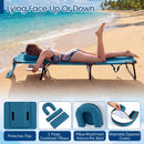 Set of 2 Folding Face Down Tanning Chair with Face Hole 3 Removable Pillows