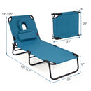 Set of 2 Folding Face Down Tanning Chair with Face Hole 3 Removable Pillows
