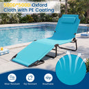Set of 2 Folding Face Down Tanning Chair with Face Hole 3 Removable Pillows