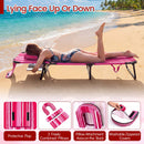 Set of 2 Folding Face Down Tanning Chair with Face Hole 3 Removable Pillows