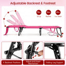 Set of 2 Folding Face Down Tanning Chair with Face Hole 3 Removable Pillows