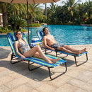 Set of 2 Folding Face Down Tanning Chair with Face Hole 3 Removable Pillows